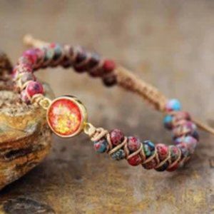 Charm Braided Bracelets Boho Vintage Healing Beaded Bracelets Gift